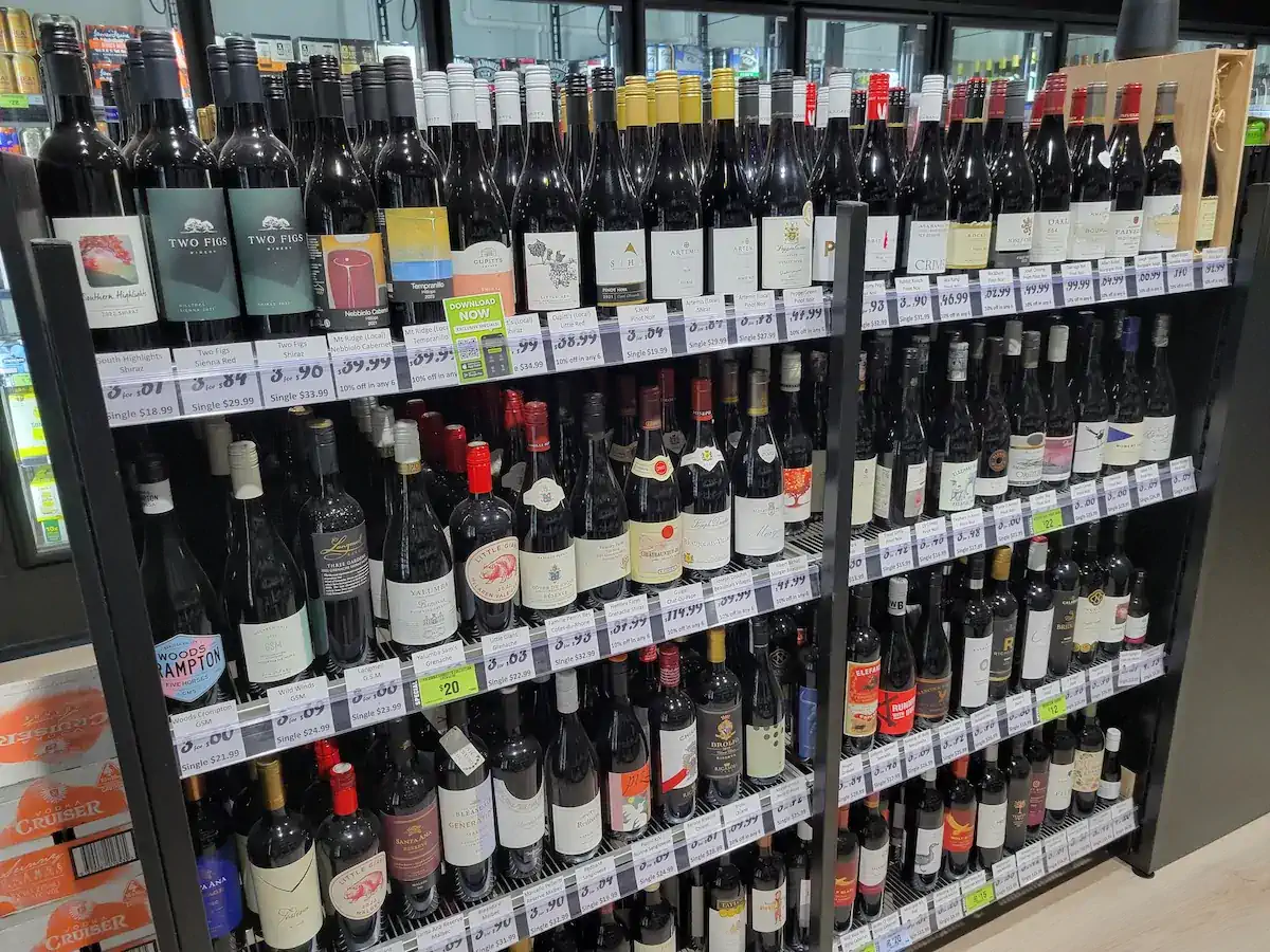 Wine selection at Bailey Bottle Shop