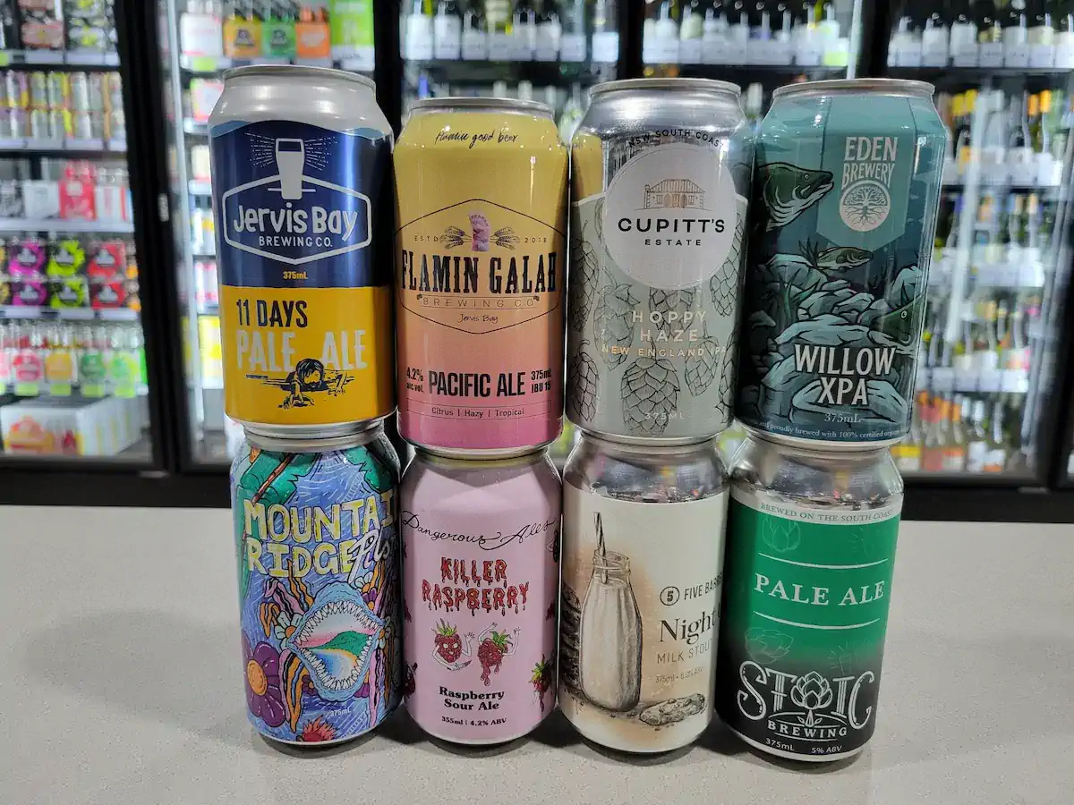 Canned drinks selection at Bailey Bottle Shop