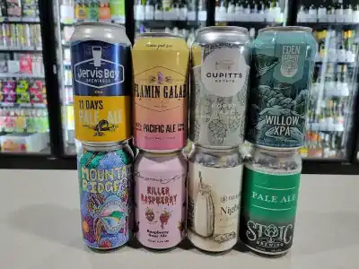 Canned drinks selection at Bailey Bottle Shop